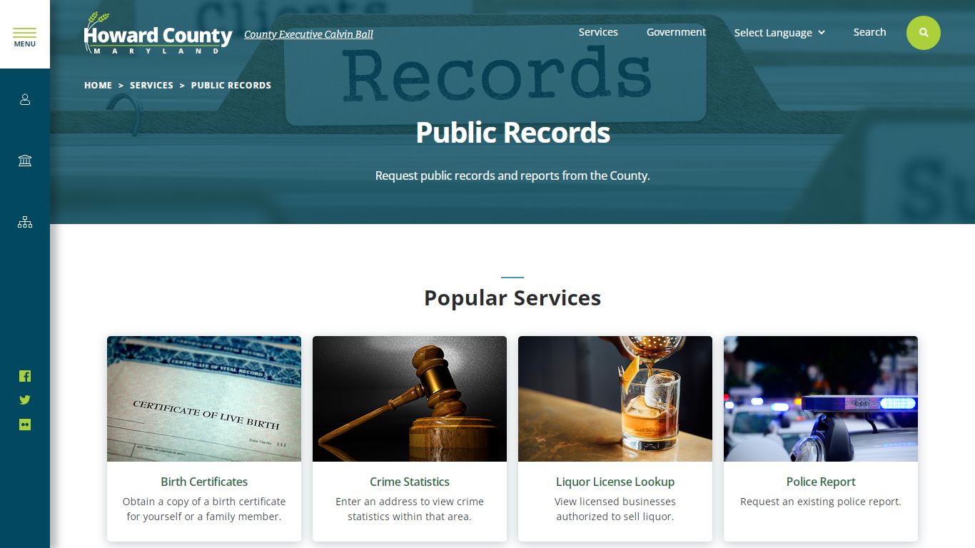 Public Records - Service Catalog | Howard County